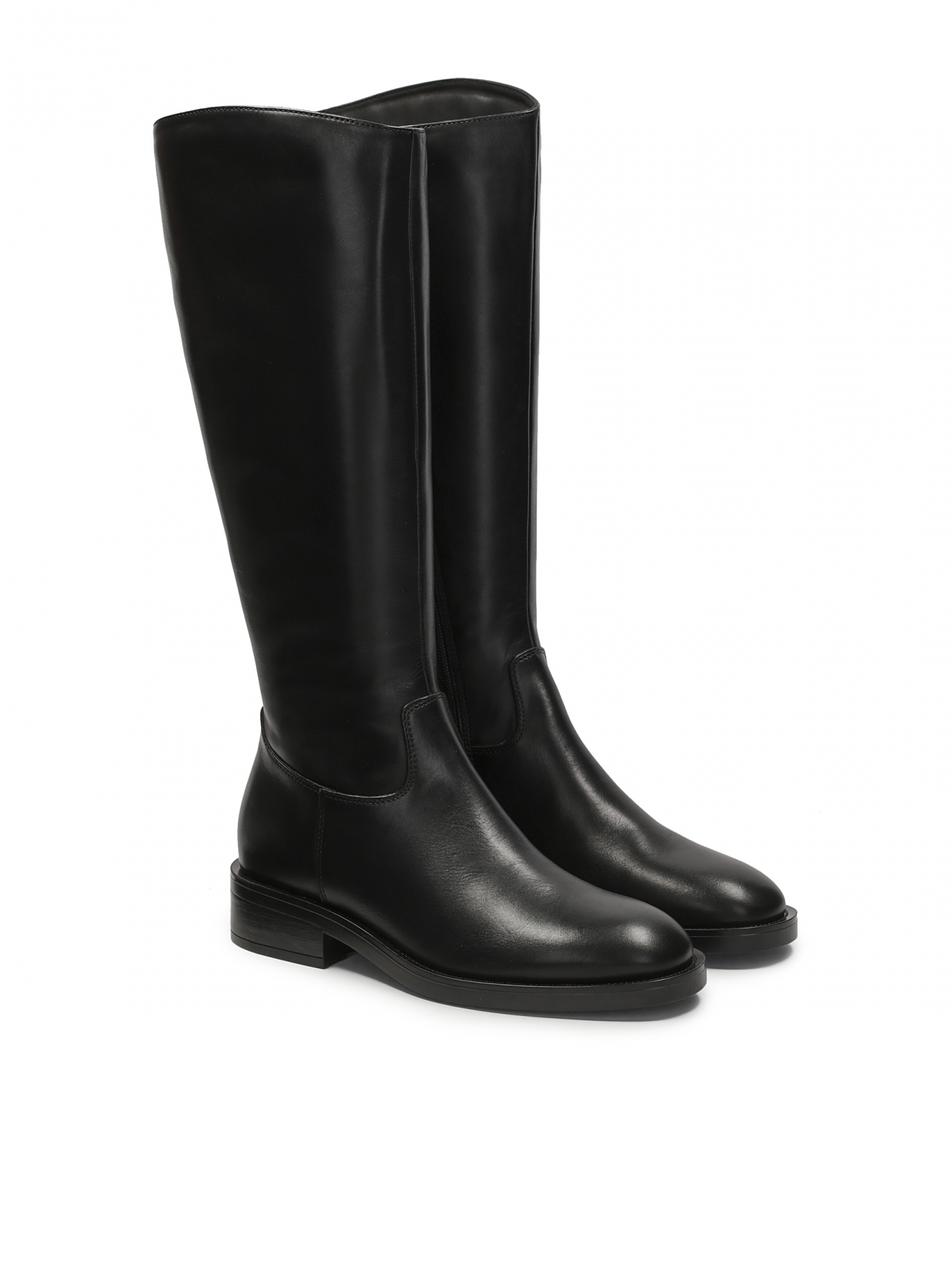 Ladies' minimalistic leather boots on flat heel NEVE